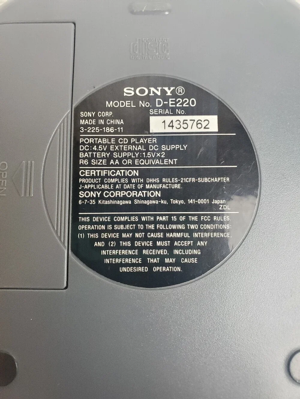 Sony portable cd